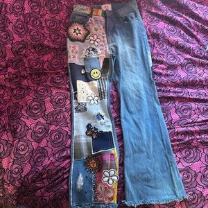 Urban Outfitters Colorful Patchwork Flare Jeans